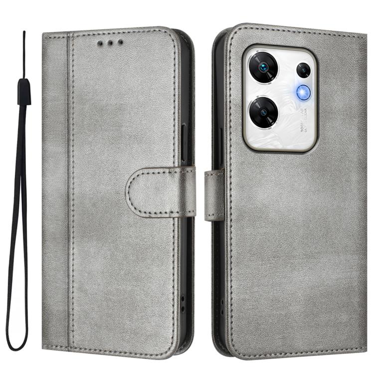 For Infinix Zero 30 4G Line Splicing Buckle Retro Leather Phone Case