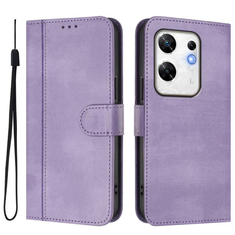 For Infinix Zero 30 4G Line Splicing Buckle Retro Leather Phone Case
