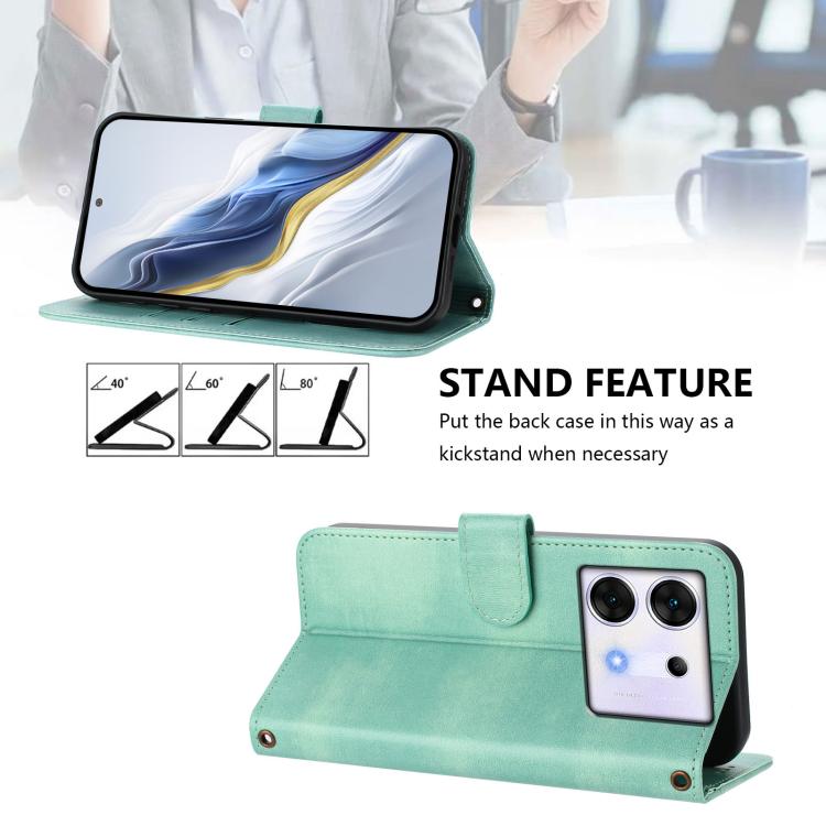 For Infinix Zero 30 5G Line Splicing Buckle Retro Leather Phone Case