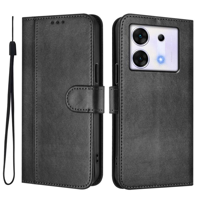 For Infinix Zero 30 5G Line Splicing Buckle Retro Leather Phone Case