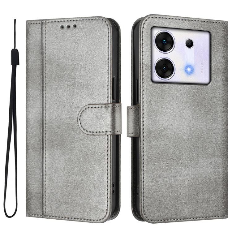For Infinix Zero 30 5G Line Splicing Buckle Retro Leather Phone Case