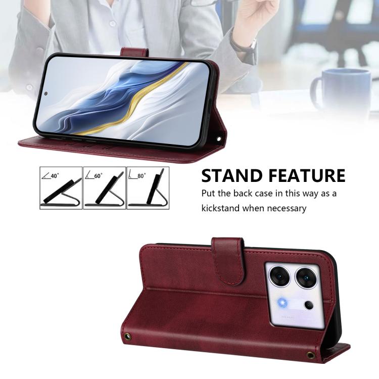 For Infinix Zero 30 5G Line Splicing Buckle Retro Leather Phone Case