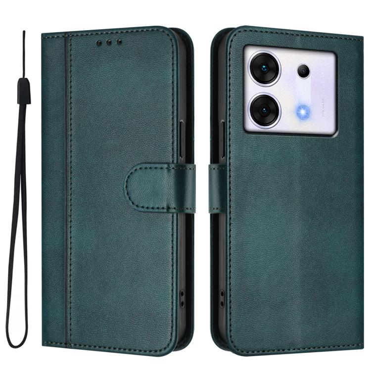 For Infinix Zero 30 5G Line Splicing Buckle Retro Leather Phone Case