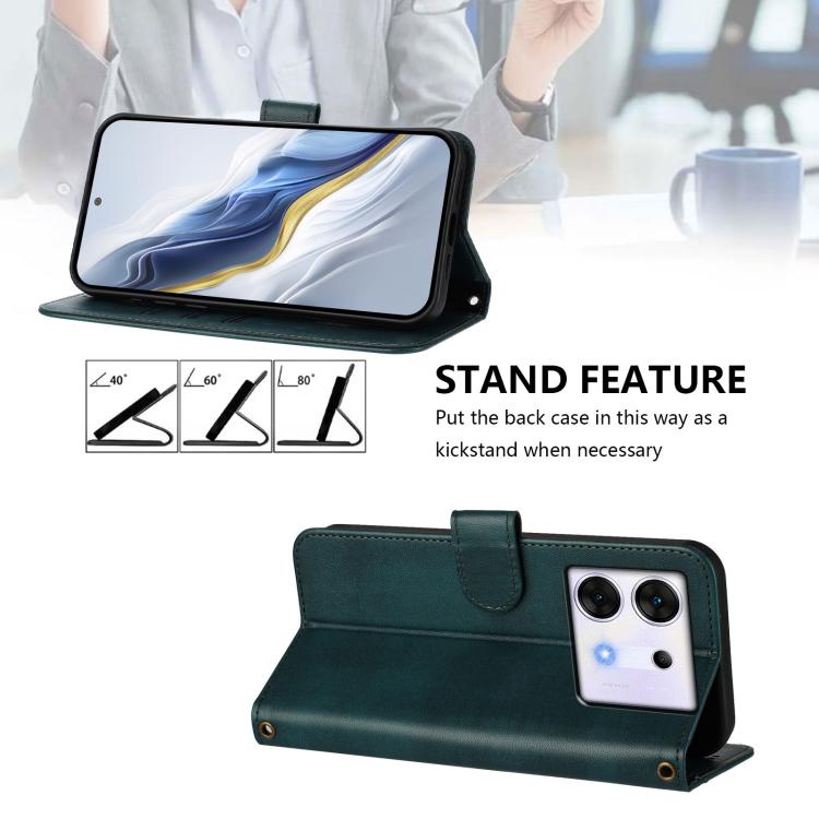 For Infinix Zero 30 5G Line Splicing Buckle Retro Leather Phone Case