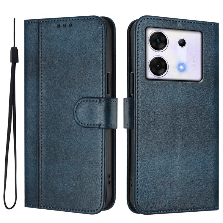 For Infinix Zero 30 5G Line Splicing Buckle Retro Leather Phone Case