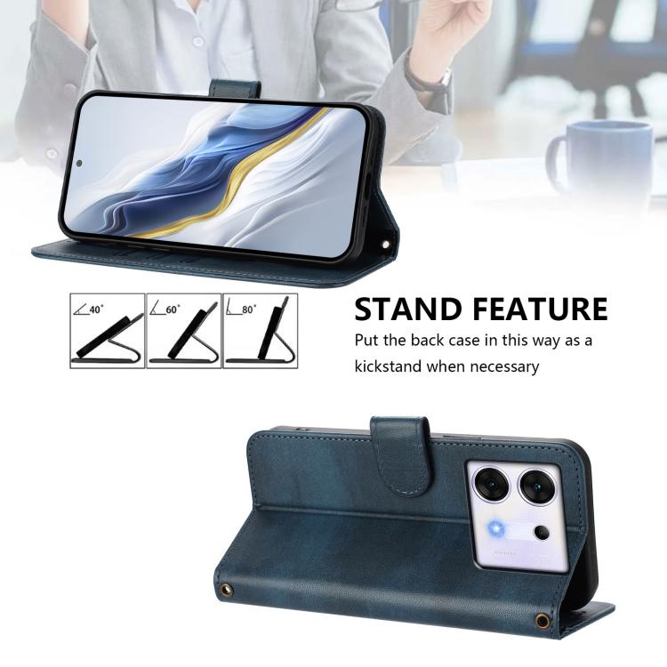 For Infinix Zero 30 5G Line Splicing Buckle Retro Leather Phone Case