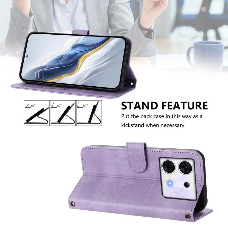 For Infinix Zero 30 5G Line Splicing Buckle Retro Leather Phone Case