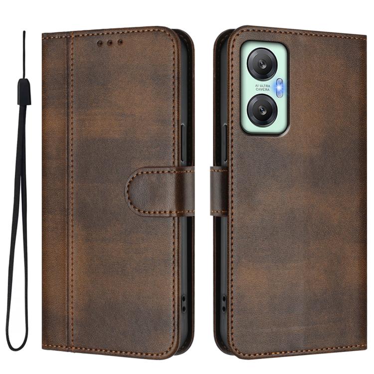 For Infinix Hot 20S / 20 Pro Line Splicing Buckle Retro Leather Phone Case