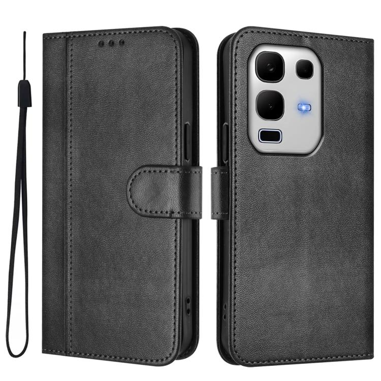 For Infinix Note 50s Line Splicing Buckle Retro Leather Phone Case