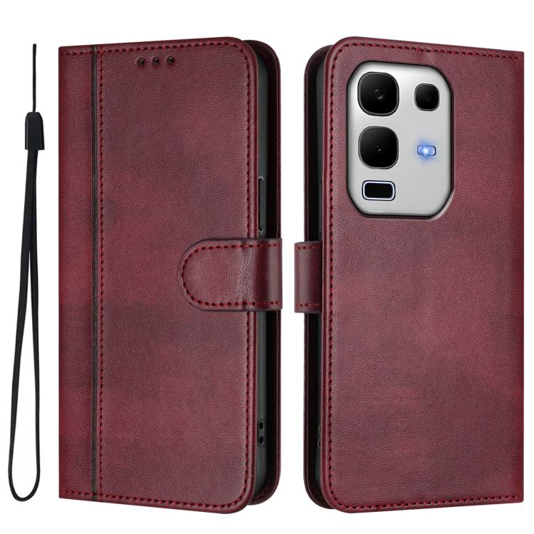 For Infinix Note 50s Line Splicing Buckle Retro Leather Phone Case