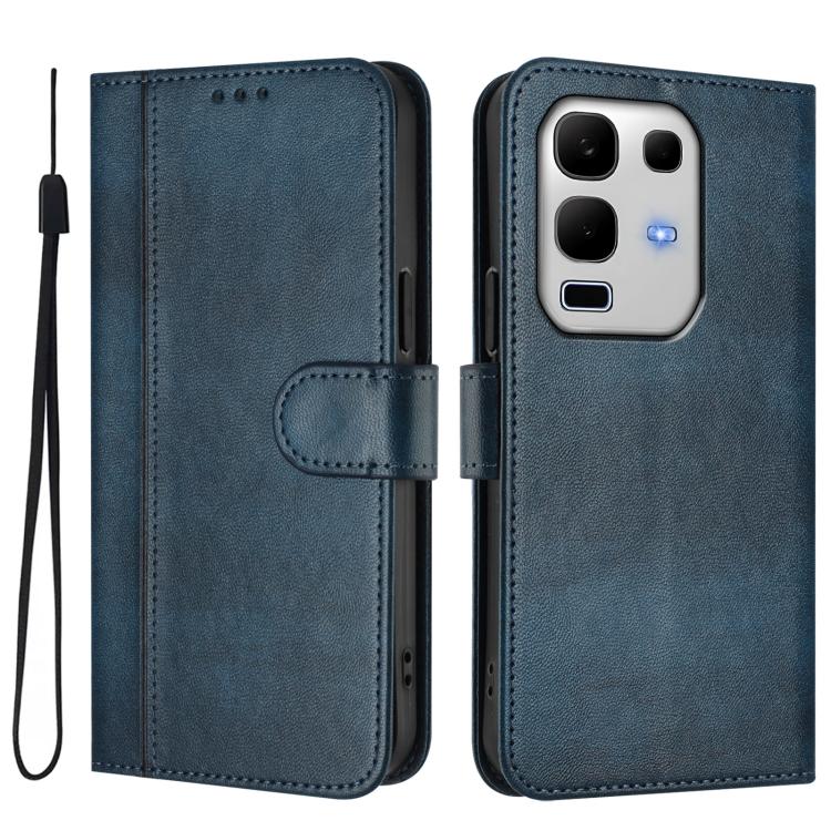For Infinix Note 50s Line Splicing Buckle Retro Leather Phone Case