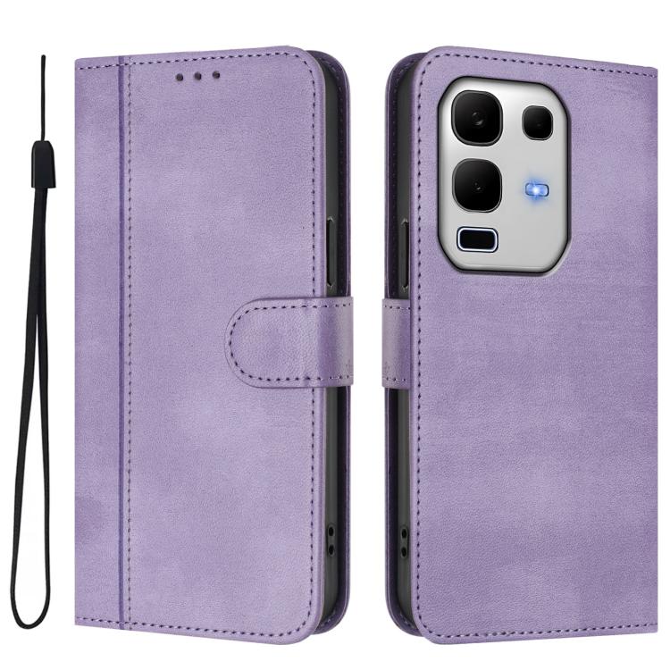 For Infinix Note 50s Line Splicing Buckle Retro Leather Phone Case