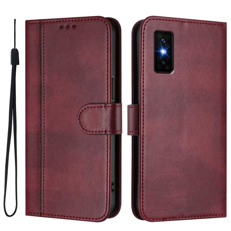 For Infinix GT 30 Pro Line Splicing Buckle Retro Leather Phone Case