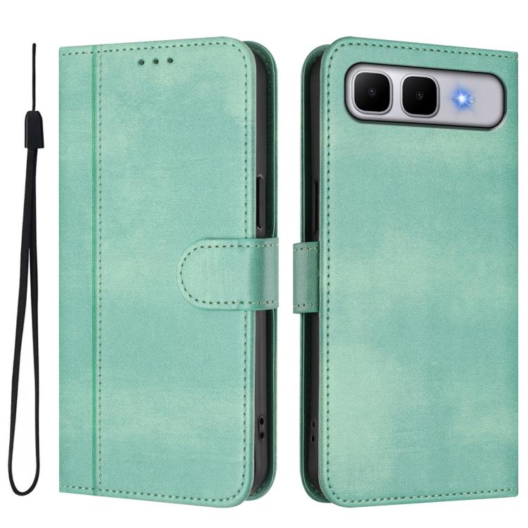 For Infinix Smart 10 Plus Line Splicing Buckle Retro Leather Phone Case