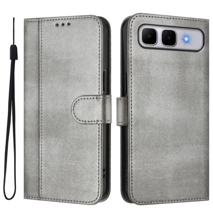 For Infinix Smart 10 Plus Line Splicing Buckle Retro Leather Phone Case
