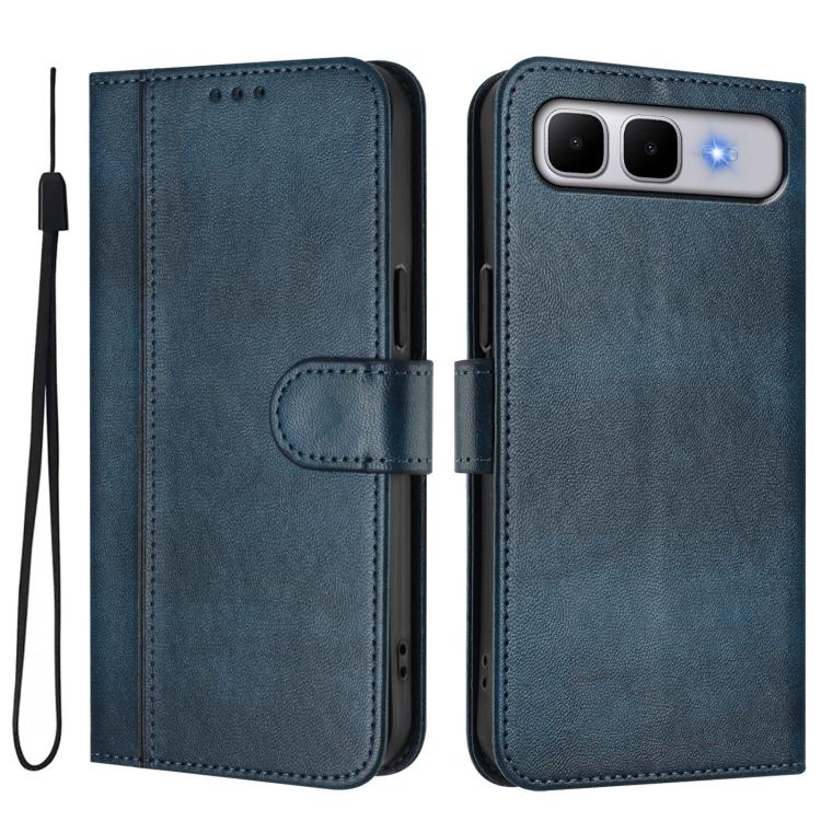 For Infinix Smart 10 Plus Line Splicing Buckle Retro Leather Phone Case