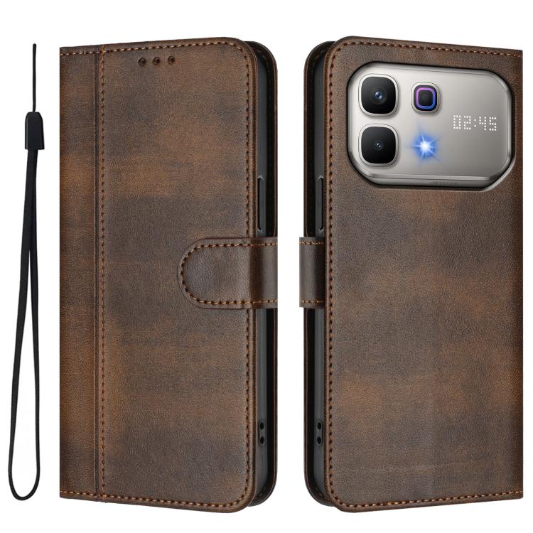 For Infinix Note 60 5G / Note 60 Pro 5G Line Splicing Buckle Retro Leather Phone Case