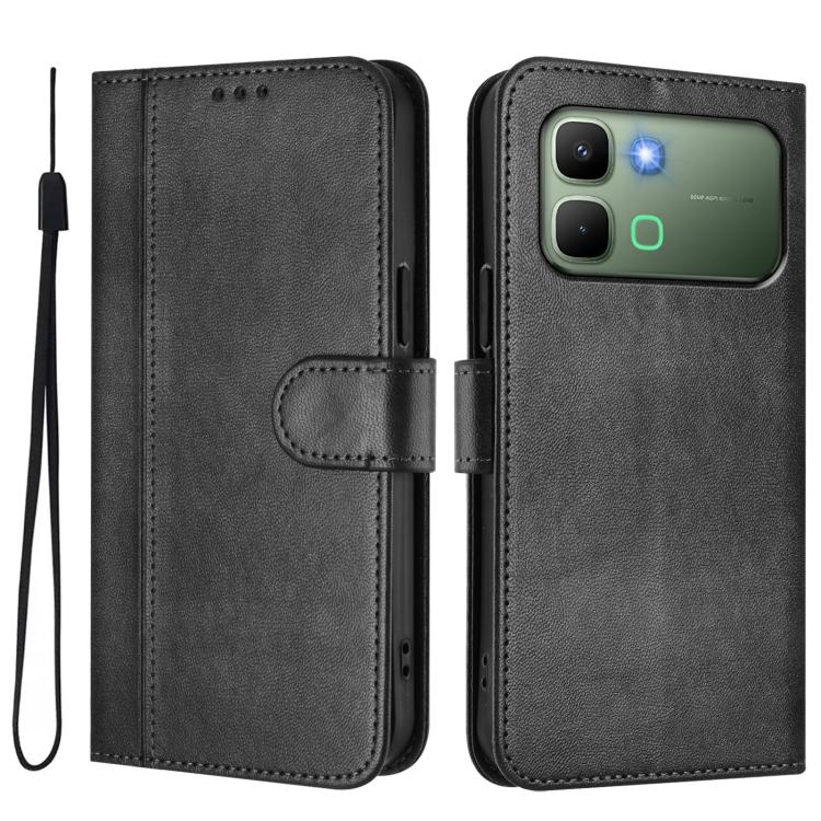 For Infinix Note Edge 5G Global Line Splicing Buckle Retro Leather Phone Case