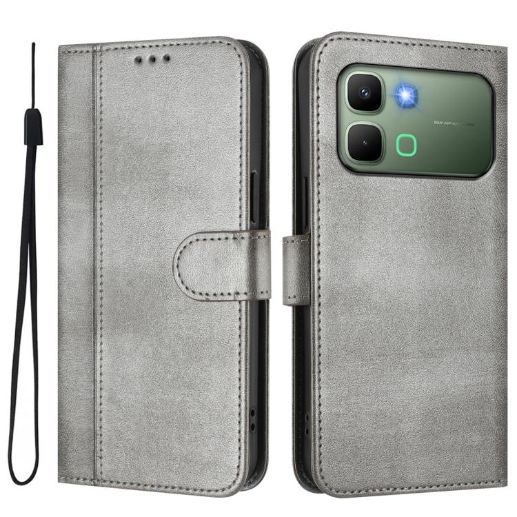 For Infinix Note Edge 5G Global Line Splicing Buckle Retro Leather Phone Case