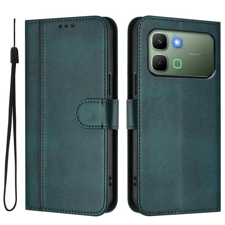 For Infinix Note Edge 5G Global Line Splicing Buckle Retro Leather Phone Case