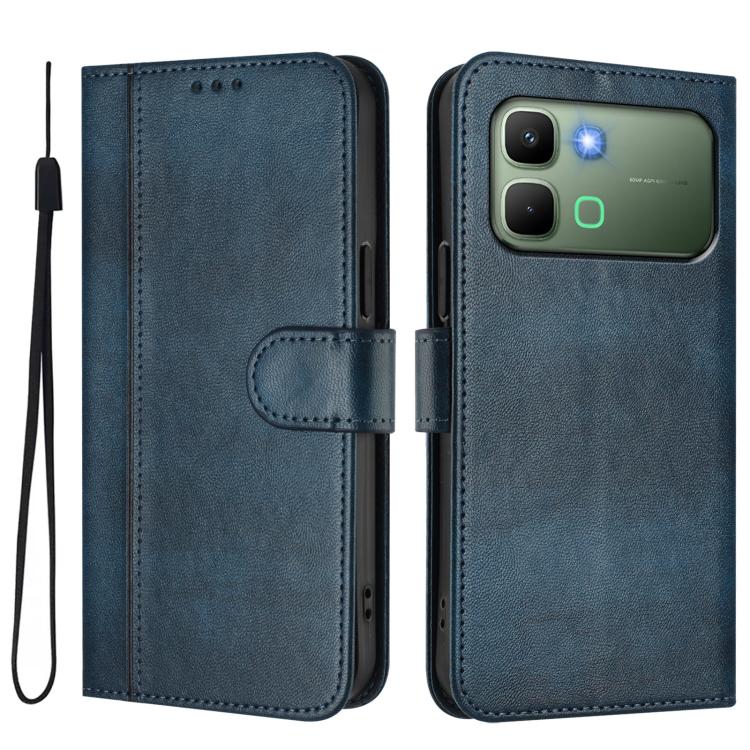 For Infinix Note Edge 5G Global Line Splicing Buckle Retro Leather Phone Case