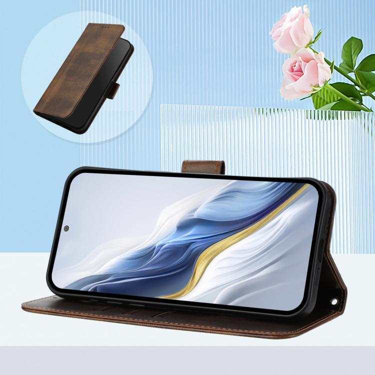 For Infinix Note Edge 5G Global Line Splicing Buckle Retro Leather Phone Case