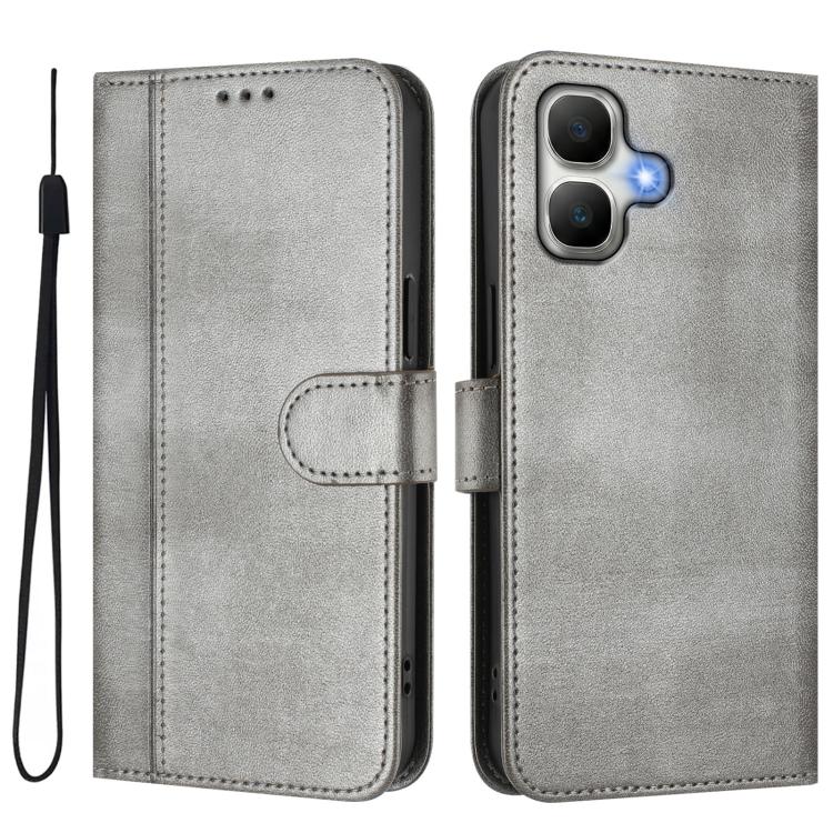 For Infinix Smart 20 4G / X6840 Line Splicing Buckle Retro Leather Phone Case