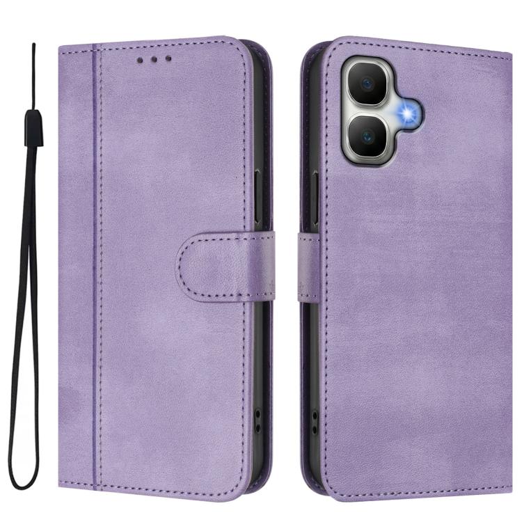For Infinix Smart 20 4G / X6840 Line Splicing Buckle Retro Leather Phone Case