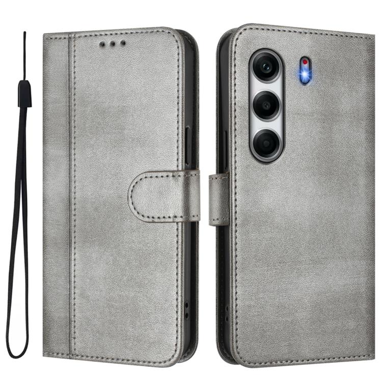 For Tecno Camon 40 Pro 4G Line Splicing Buckle Retro Leather Phone Case