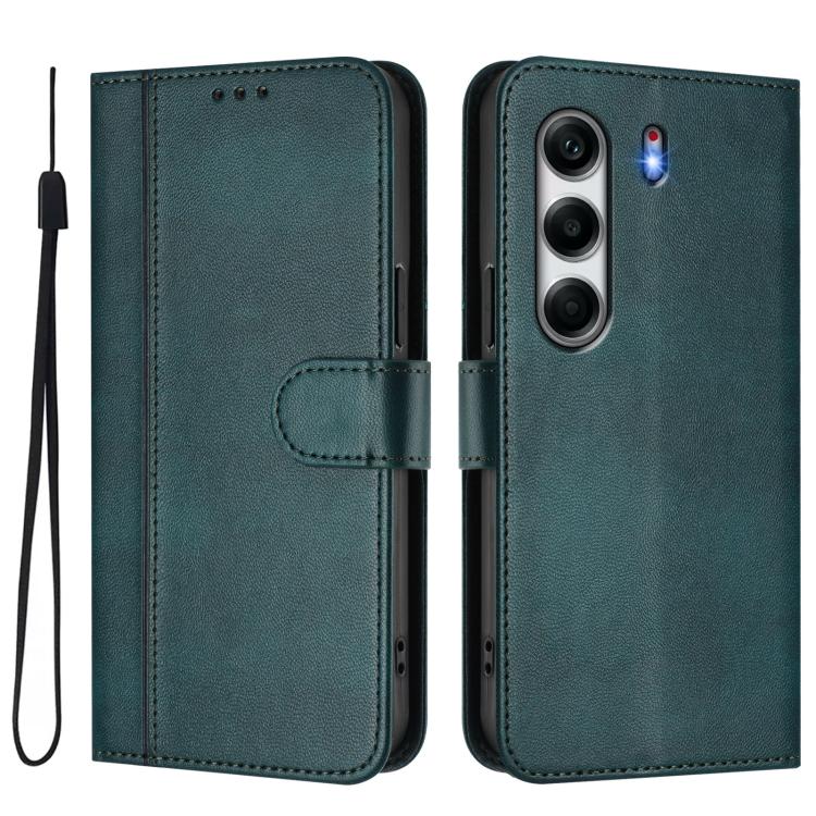 For Tecno Camon 40 Pro 4G Line Splicing Buckle Retro Leather Phone Case