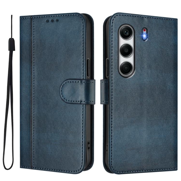 For Tecno Camon 40 Pro 4G Line Splicing Buckle Retro Leather Phone Case