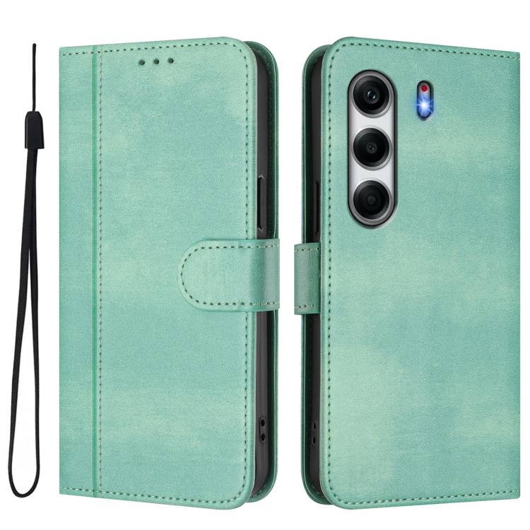 For Tecno Camon 40 4G Line Splicing Buckle Retro Leather Phone Case