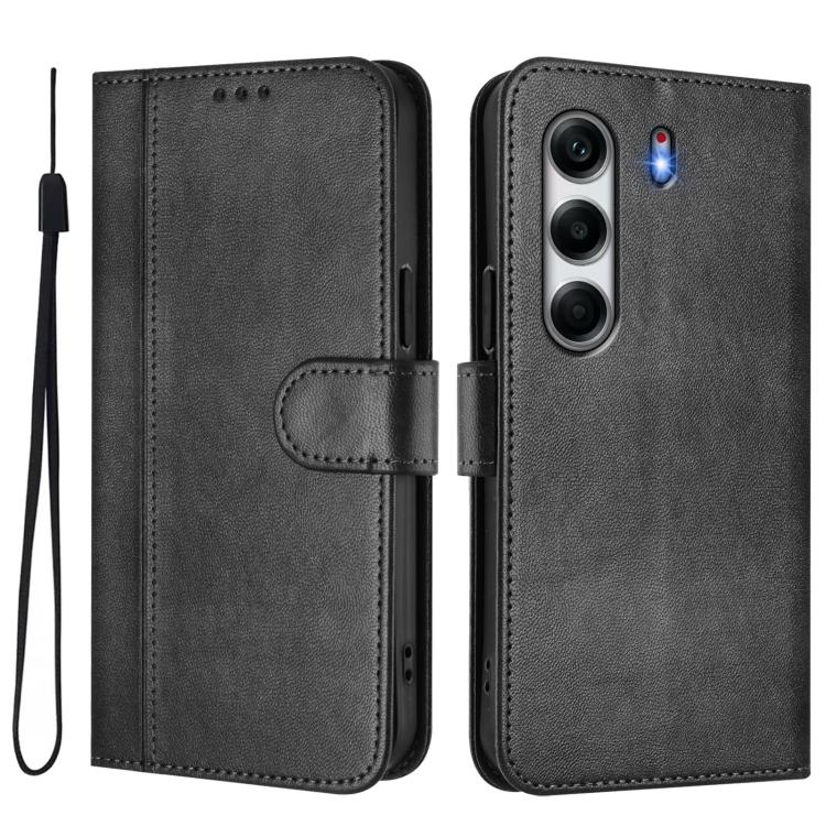 For Tecno Camon 40 4G Line Splicing Buckle Retro Leather Phone Case