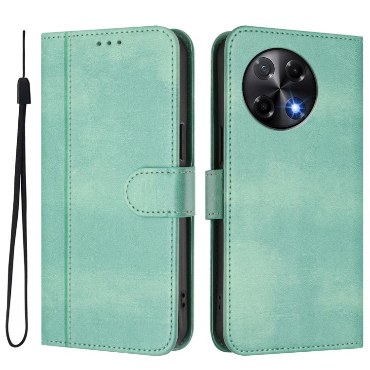 For Tecno Camon 30S / 30S Pro Line Splicing Buckle Retro Leather Phone Case