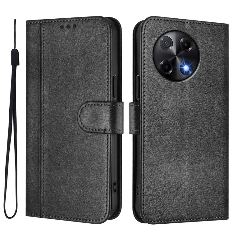 For Tecno Camon 30S / 30S Pro Line Splicing Buckle Retro Leather Phone Case