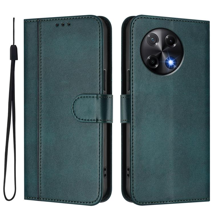 For Tecno Camon 30S / 30S Pro Line Splicing Buckle Retro Leather Phone Case