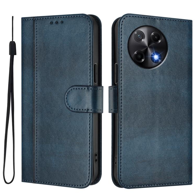 For Tecno Camon 30S / 30S Pro Line Splicing Buckle Retro Leather Phone Case