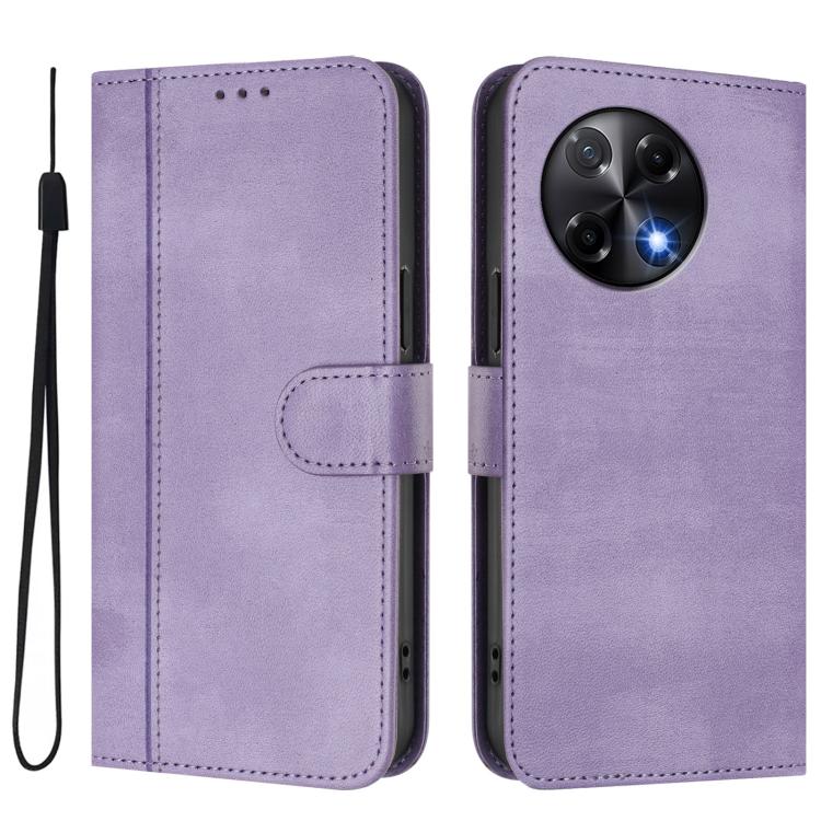 For Tecno Camon 30S / 30S Pro Line Splicing Buckle Retro Leather Phone Case