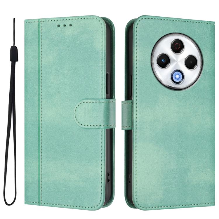 For Tecno Spark 30 4G Line Splicing Buckle Retro Leather Phone Case