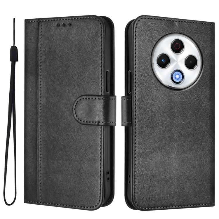 For Tecno Spark 30 4G Line Splicing Buckle Retro Leather Phone Case