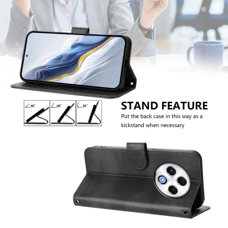 For Tecno Spark 30 4G Line Splicing Buckle Retro Leather Phone Case