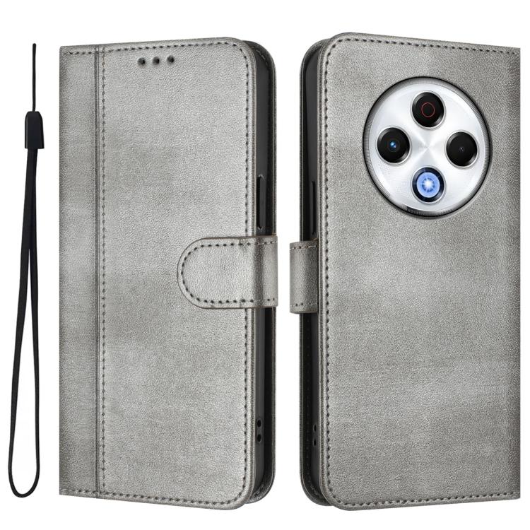 For Tecno Spark 30 4G Line Splicing Buckle Retro Leather Phone Case