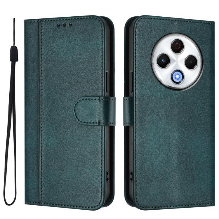 For Tecno Spark 30 4G Line Splicing Buckle Retro Leather Phone Case