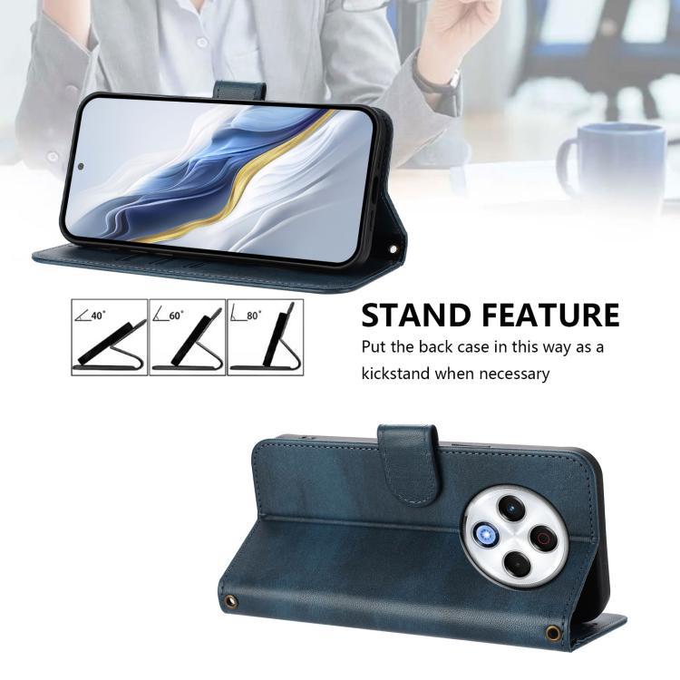 For Tecno Spark 30 4G Line Splicing Buckle Retro Leather Phone Case