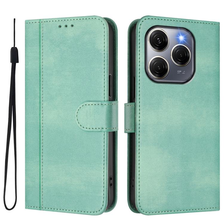 For Tecno Spark 20 Pro 5G Line Splicing Buckle Retro Leather Phone Case