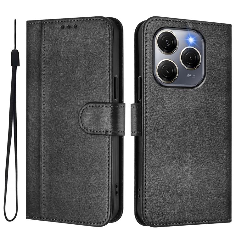 For Tecno Spark 20 Pro 5G Line Splicing Buckle Retro Leather Phone Case