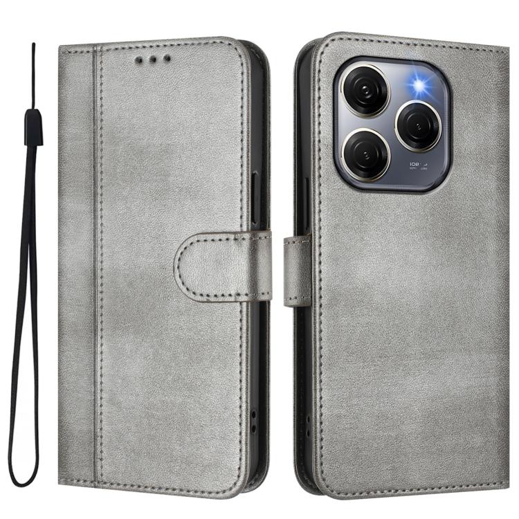For Tecno Spark 20 Pro 5G Line Splicing Buckle Retro Leather Phone Case
