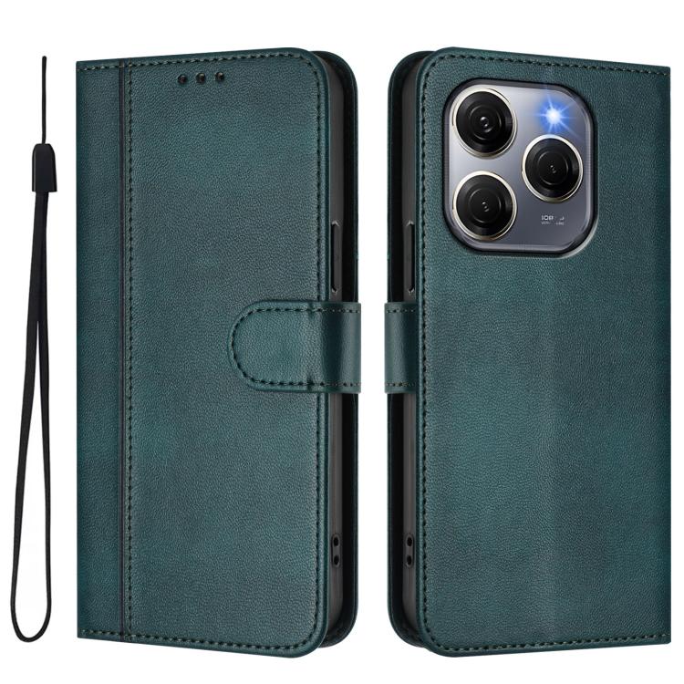 For Tecno Spark 20 Pro 5G Line Splicing Buckle Retro Leather Phone Case