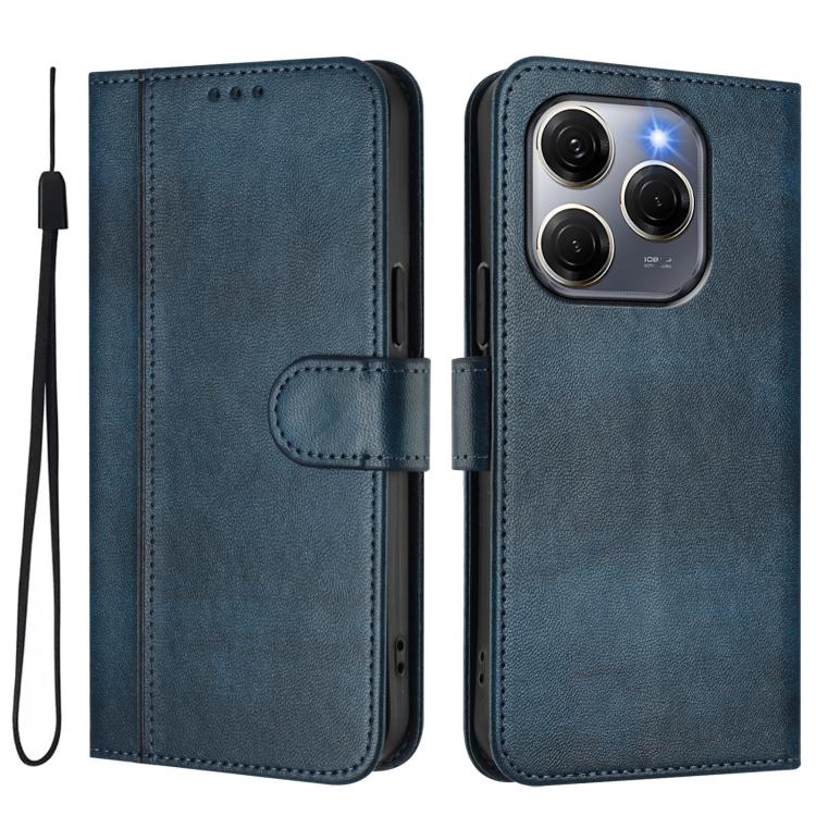 For Tecno Spark 20 Pro 5G Line Splicing Buckle Retro Leather Phone Case