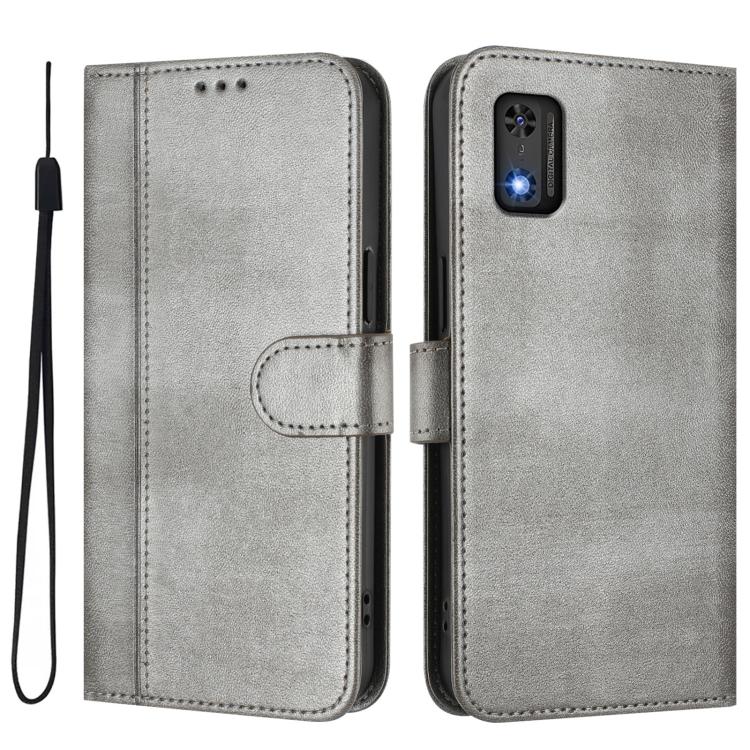 For Tecno Pop 6C Line Splicing Buckle Retro Leather Phone Case